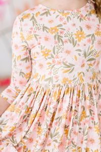 3/4 Sleeve Pocket Twirl Dress