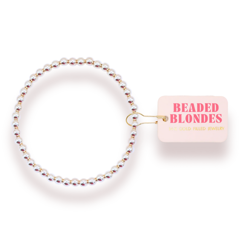 4MM Silver Beaded Bracelet