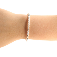 4MM Silver Beaded Bracelet