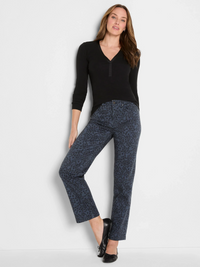 28" Leopard Print Recess Straight Ankle Jeans