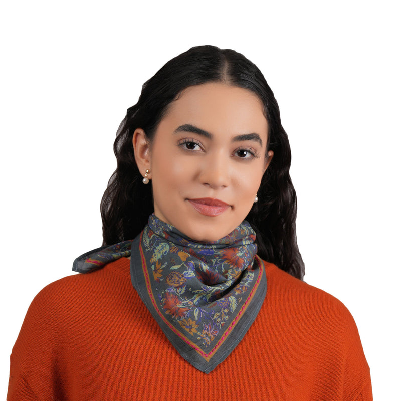 Vineyard Bloom Embroidered Bandana