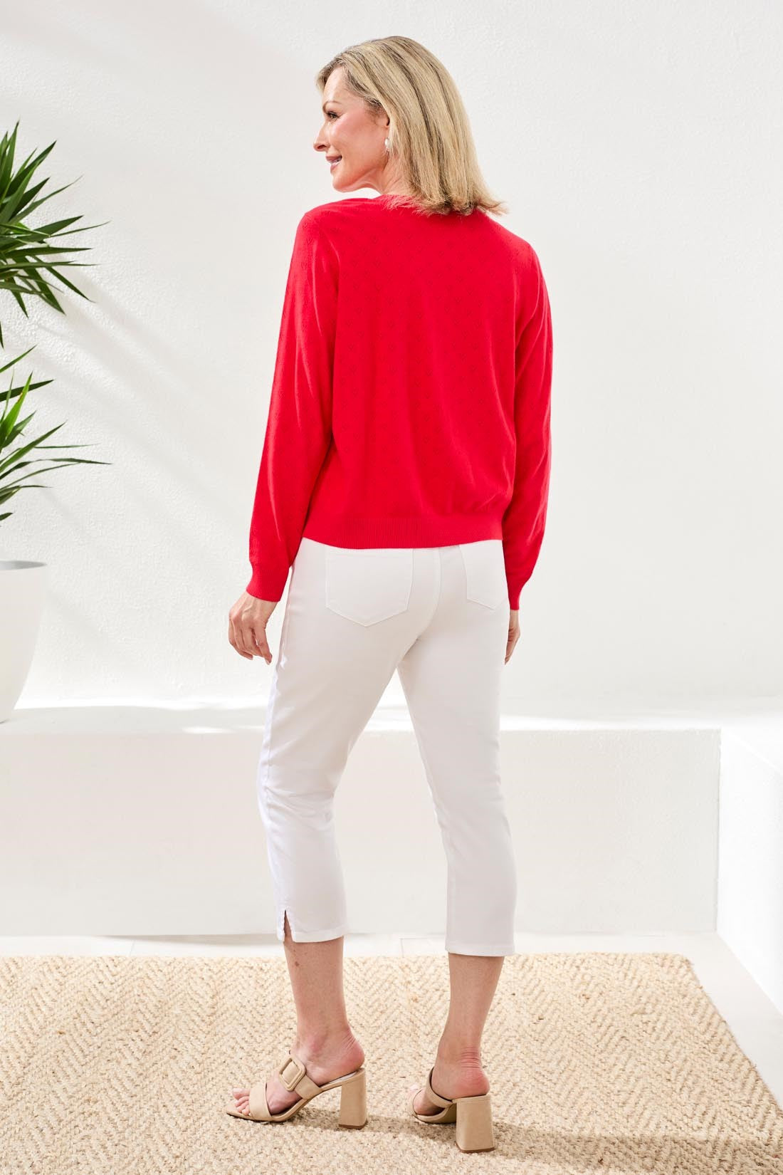 Pointelle Button Down Front Cardi