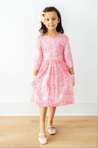 3/4 Sleeve Pocket Twirl Dress