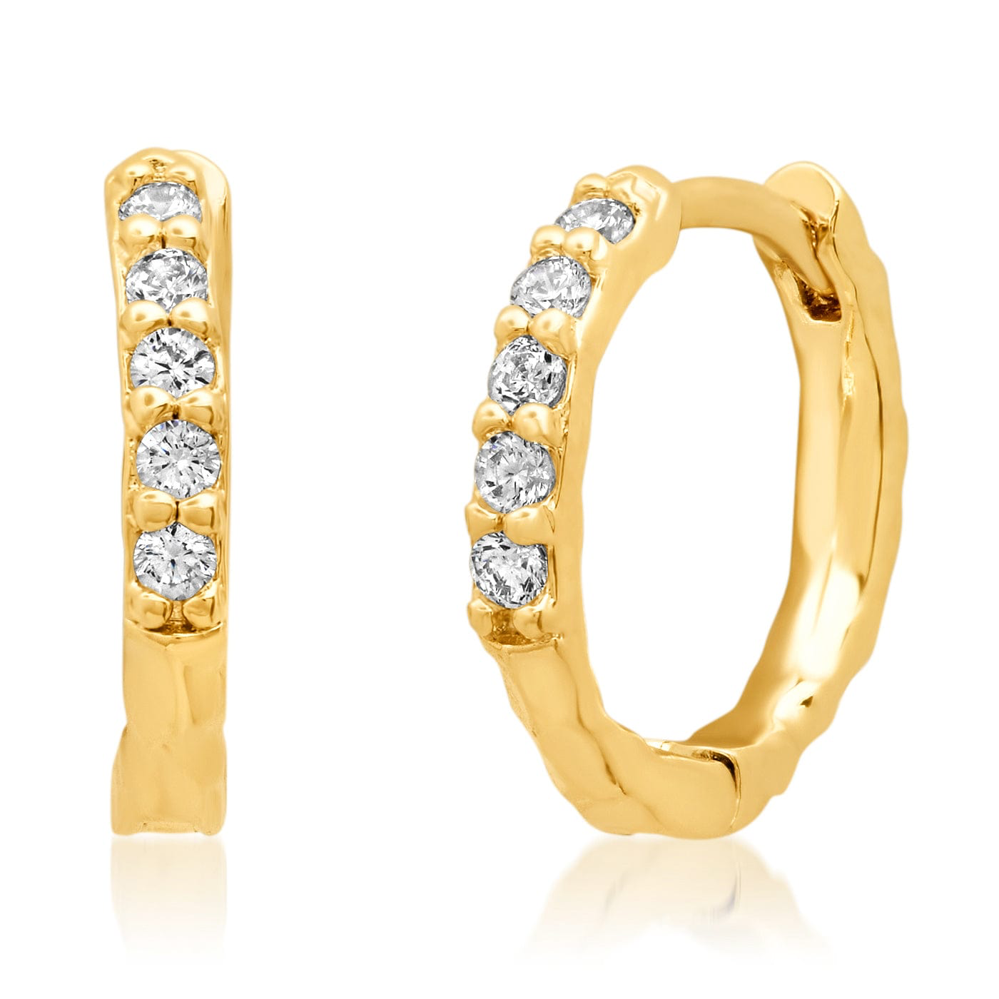 CZ Pave Reversible Huggies