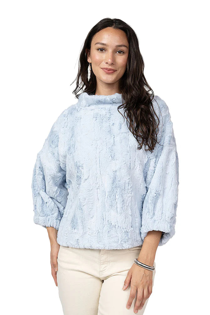 Poof Sleeve Faux Fur Popover