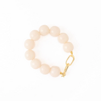 Cece Large Resin Bead Bracelet Milky White