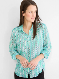 Geo Steps Chiffon Shirt