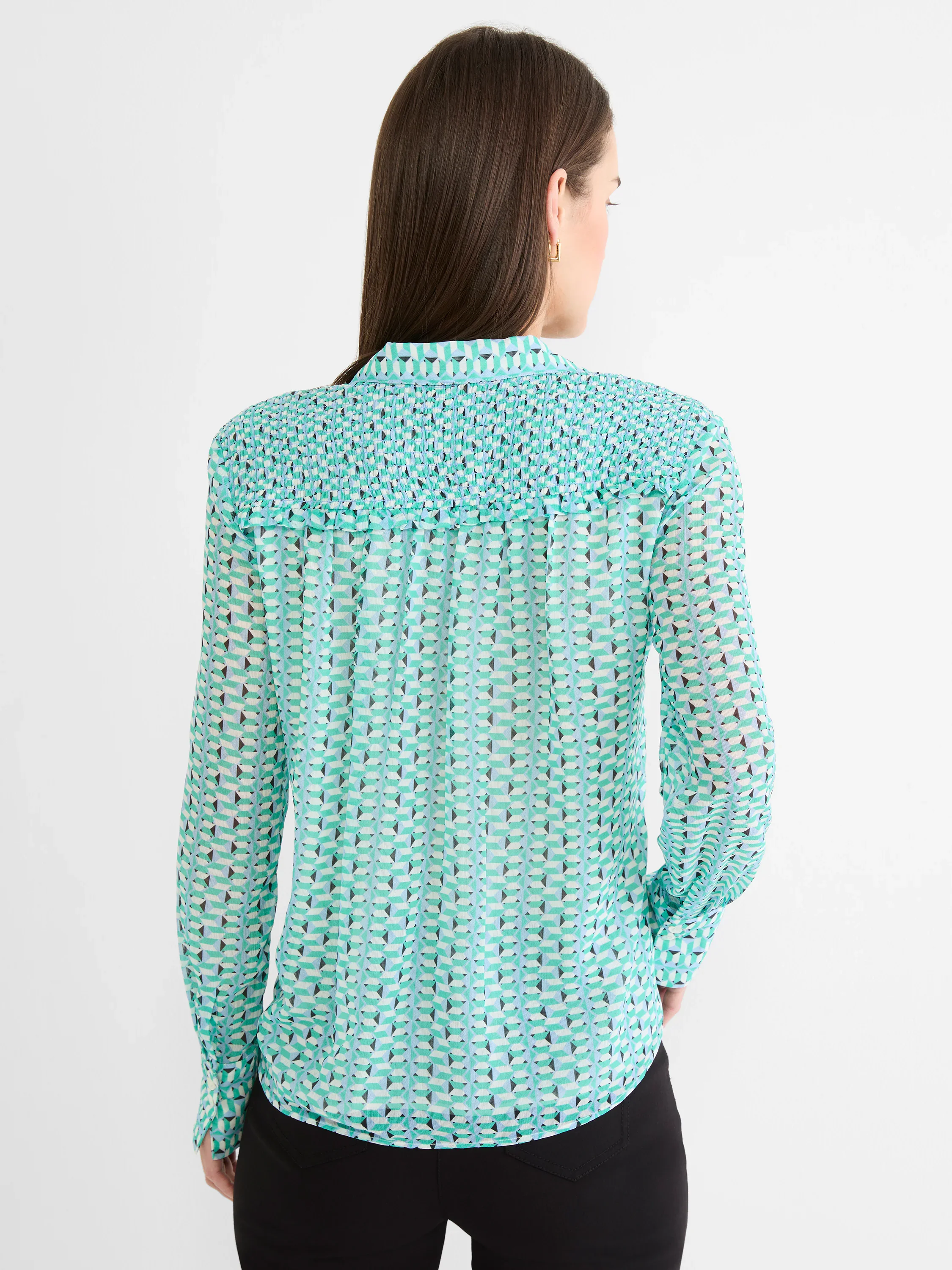 Geo Steps Chiffon Shirt