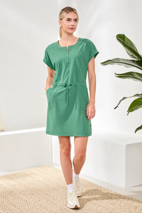 Zip Dress with Drawcord