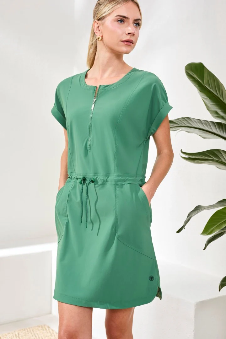 Zip Dress with Drawcord