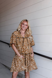 Shell Stitched Trim Dress