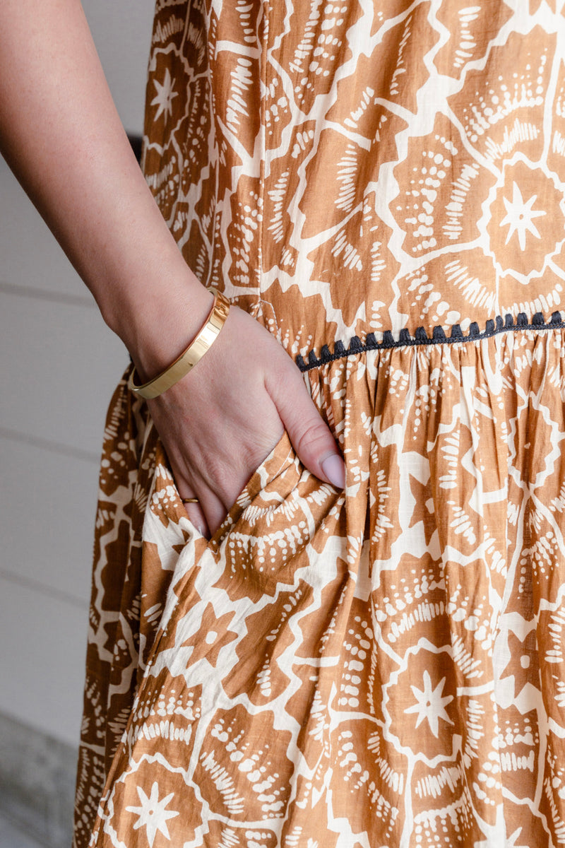 Shell Stitched Trim Dress