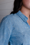 Embroidered Flounce Shirt