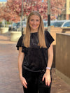 Solid Velvet Flounce Top