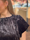 Solid Velvet Flounce Top