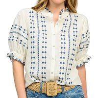 Rows of Embroidery Top