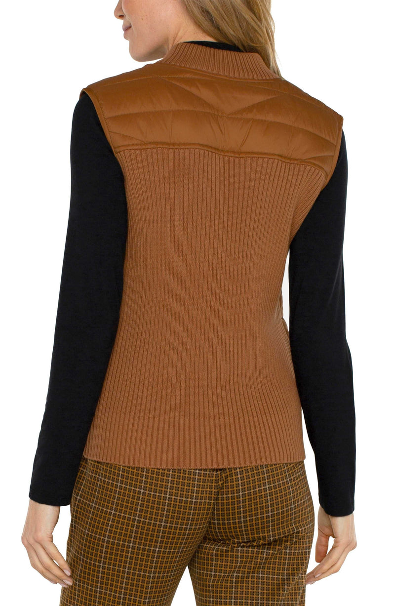 Sleeveless Quilted Front Zip Vest