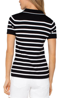 Short Sleeve Collared Sweater