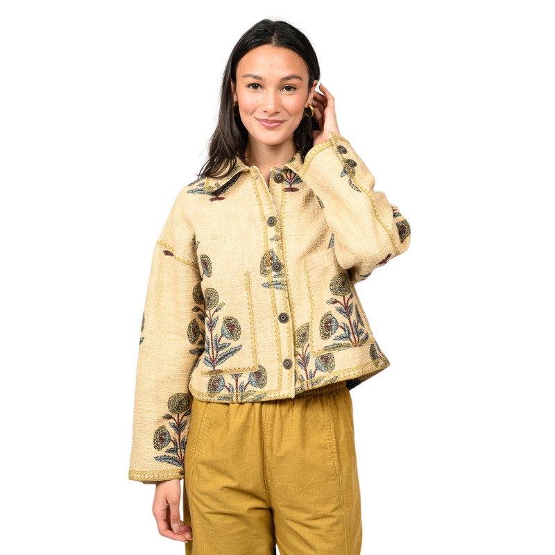 Lurex Block Print Jacket