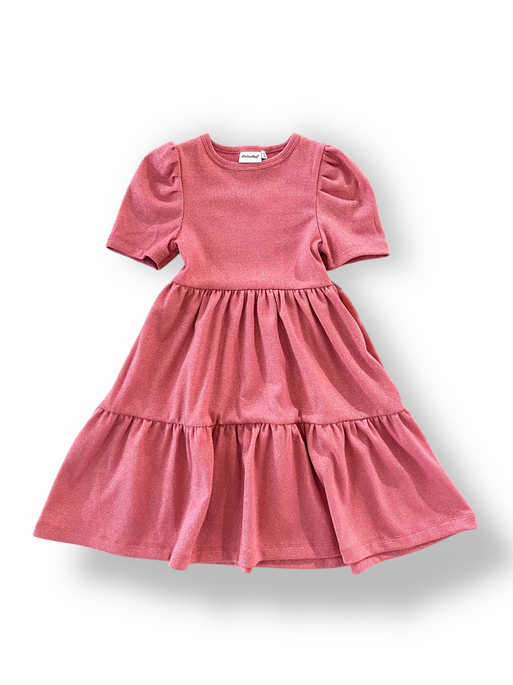 Glitter Short Sleeve Dress Dark Pink / 4Y Glitter Short Sleeve Dress Dark Pink / 4Y