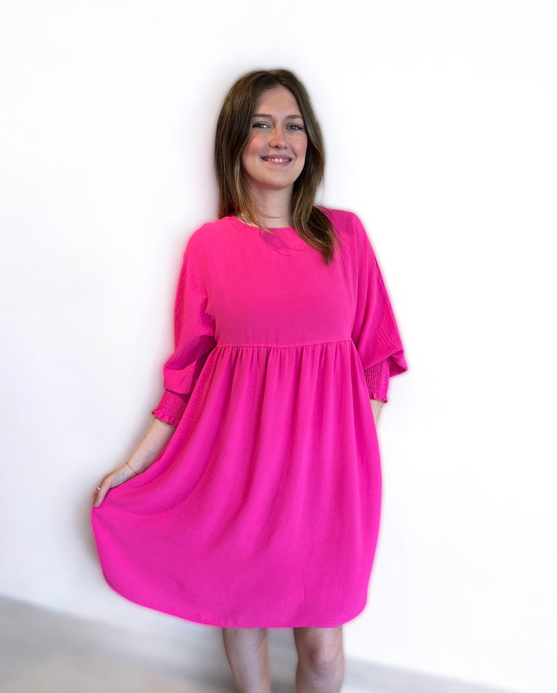 Shirred Sleeve Dress