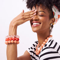 Cece Large Resin Bead Bracelet Clear