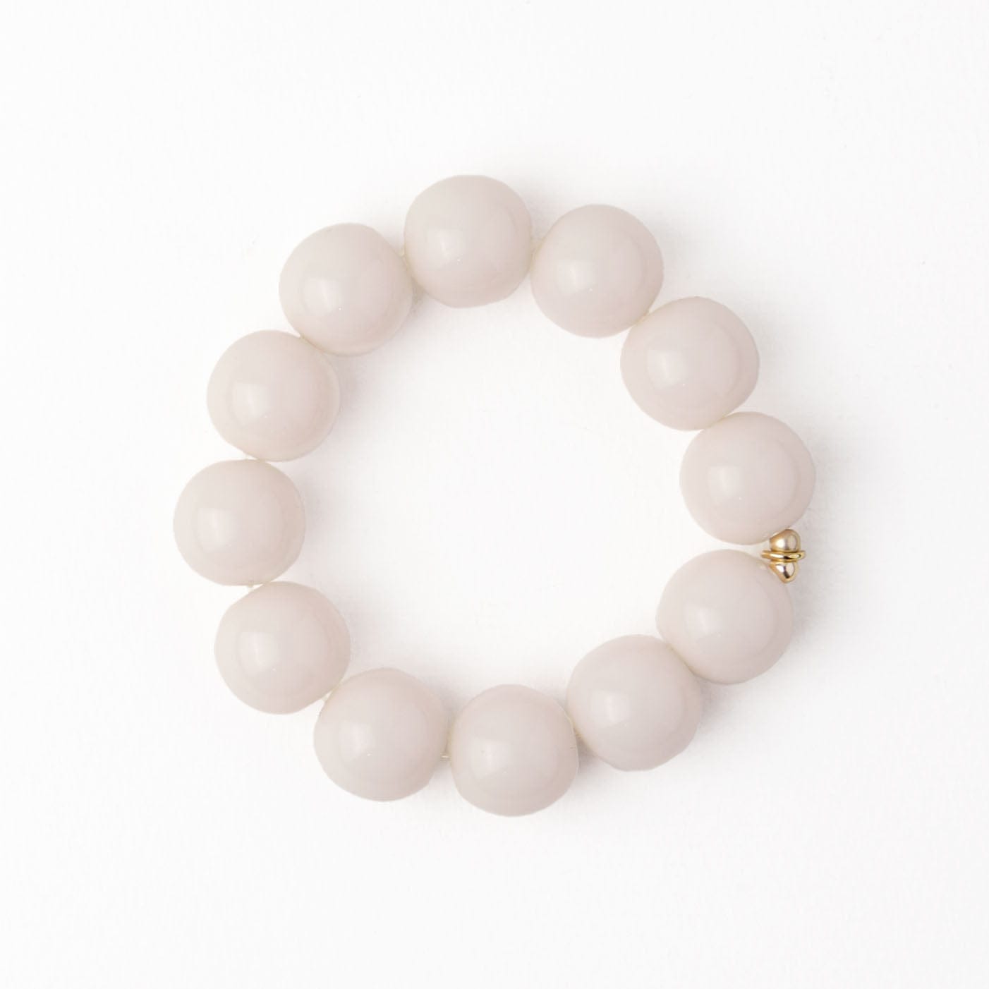 Cece Large Resin Bead Bracelet Milky White