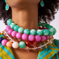 Iris Large Resin Bead Necklace Clear