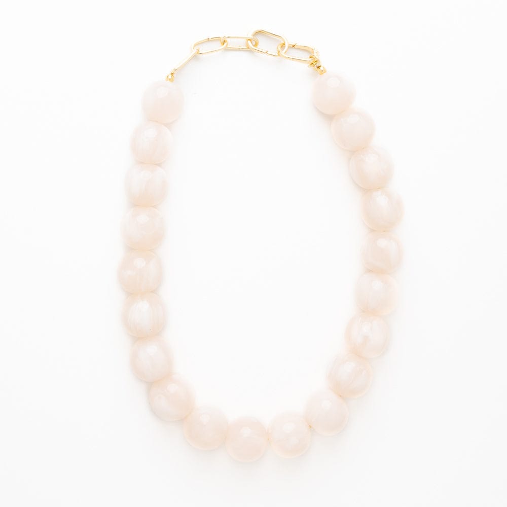 Iris Large Resin Bead Necklace Milky White