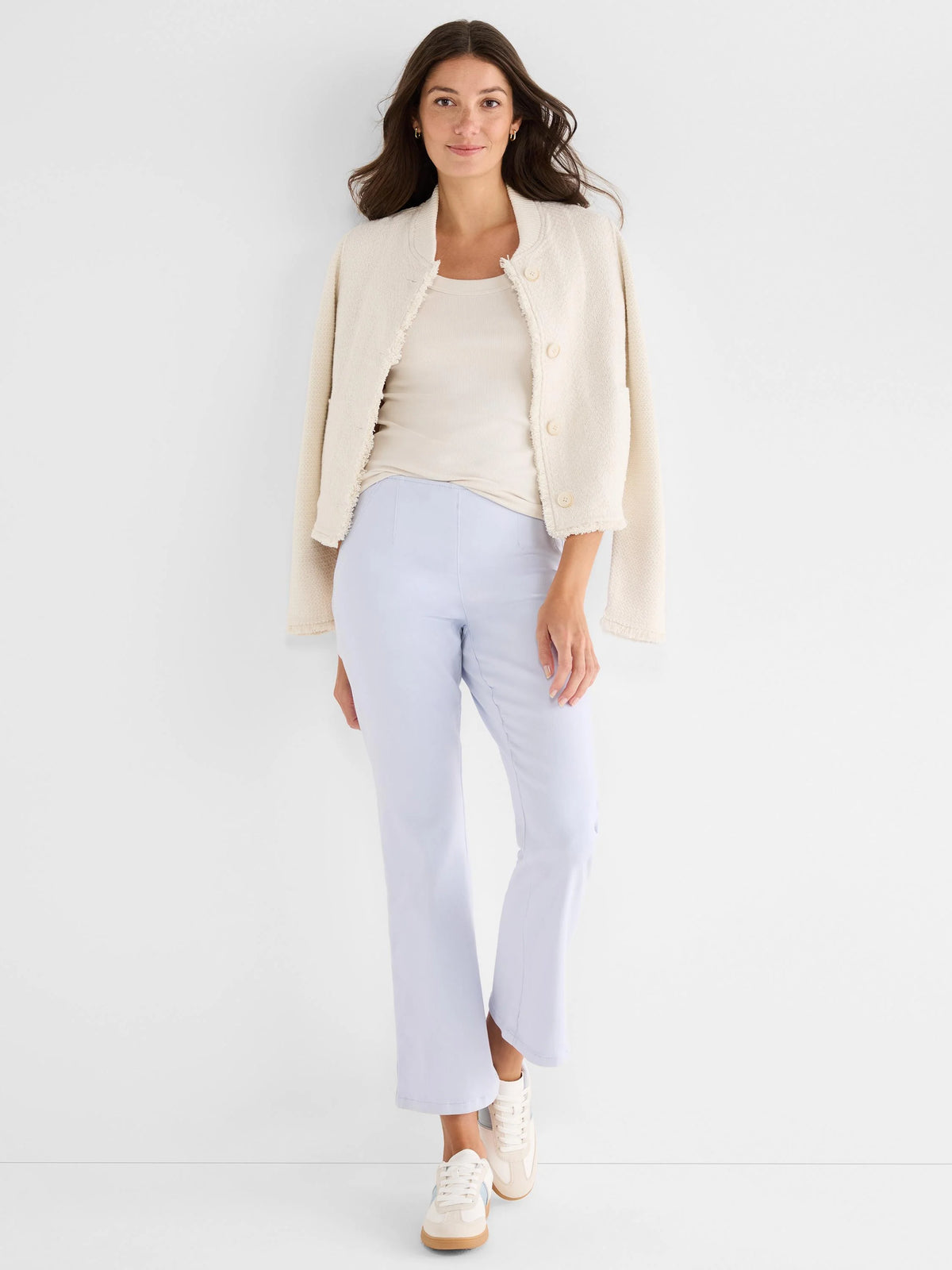 Fringe Mix Knit Bomber Jacket