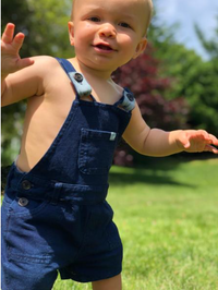 Jonty Denim Effect Shortie Overalls
