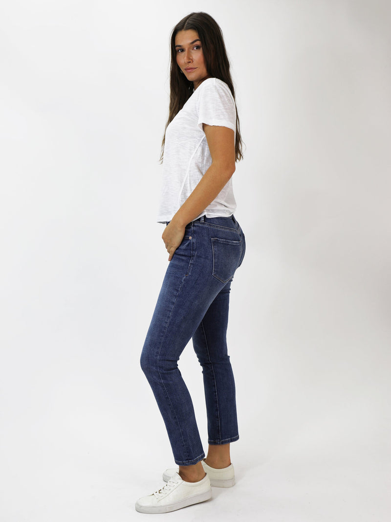 Blaire High Rise Ankle Slim Straight Jeans 28"