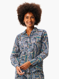 Mosaic Mix Crinkle Top