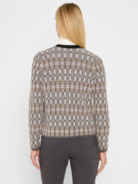 Grid Mix Sweater Cardigan