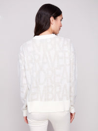 Jacquard Crew Neck Sweater
