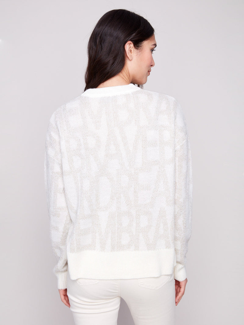 Jacquard Crew Neck Sweater