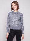 Sequined Crew Neck Sweater