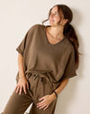 Frenchie Raw Edge V-Neck