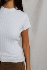 Suri Poorboy Rib Cap Sleeve Crew Tee