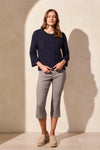 Bell Sleeve Cable Knit Crew Sweater