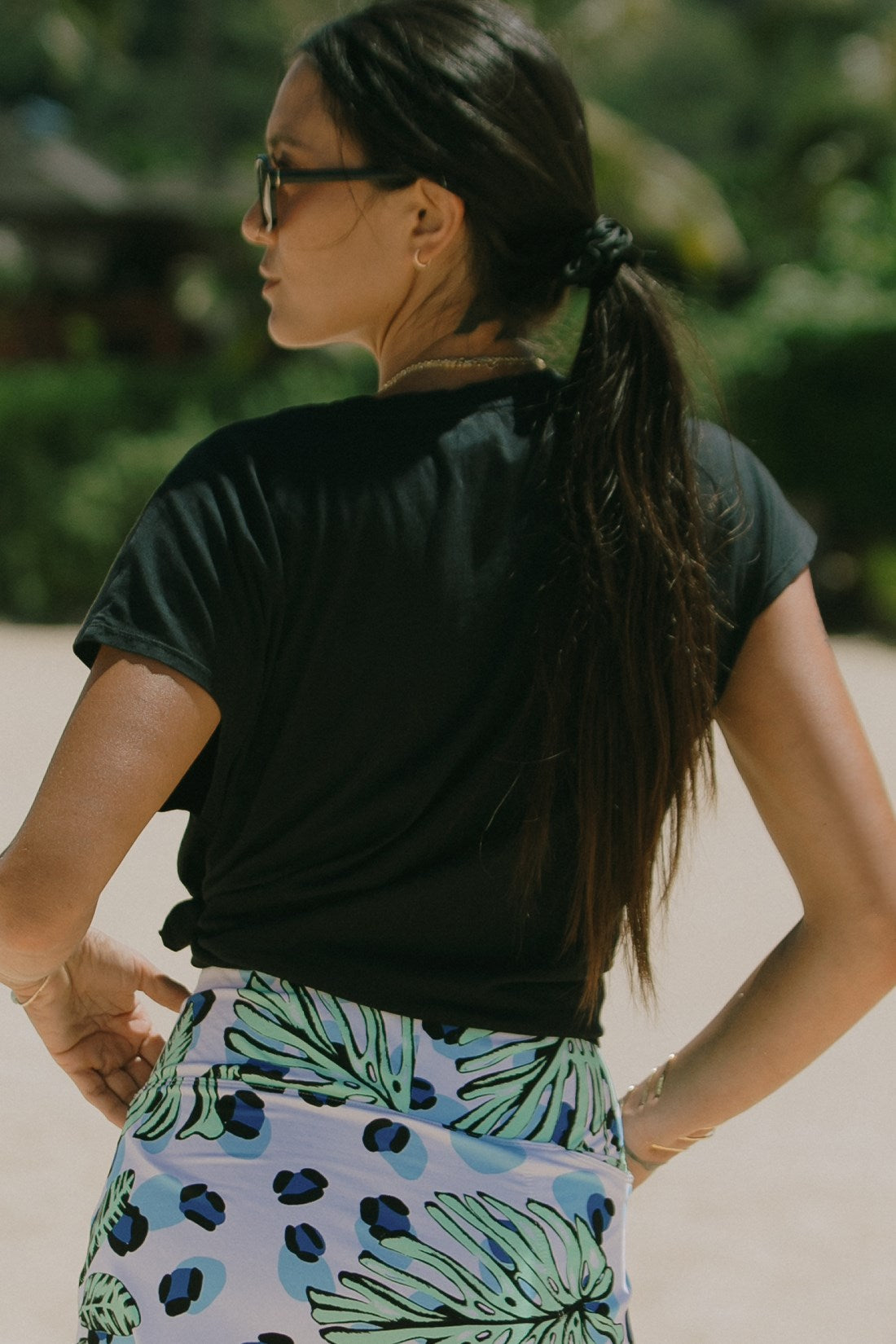 Cap-Sleeve Crewneck Top