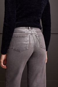 Coated Silver Audrey Wide Leg Jeans 31"