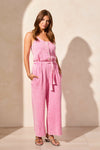 Cotton Gauze Button-Front Jumpsuit