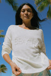 Ivory Scoop Neck Beach Sweater