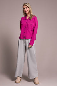 Double Knit Collard Cardigan