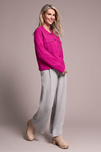 Double Knit Collard Cardigan