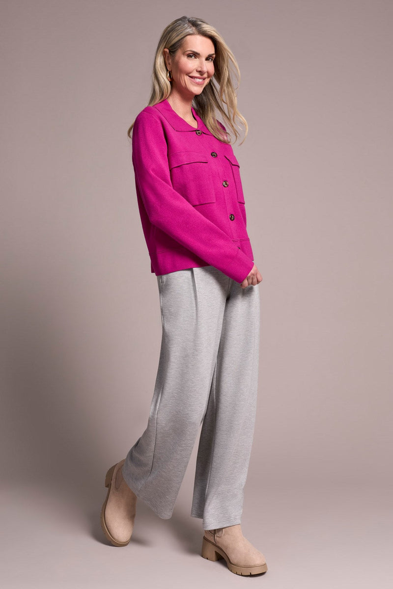 Double Knit Collard Cardigan