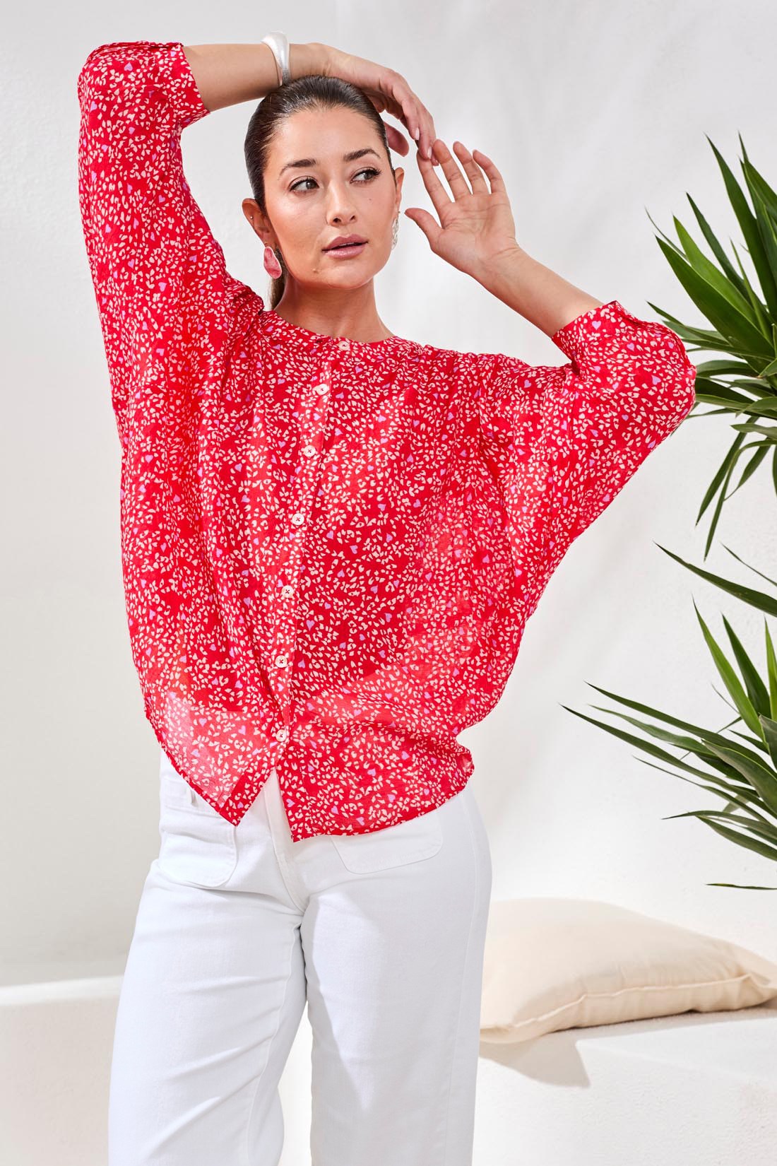 Flowy Dolman Sleeve Blouse