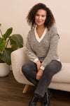 Lightweight Textured Knit V-Neck Sweater