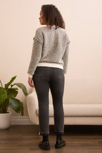 Lightweight Textured Knit V-Neck Sweater